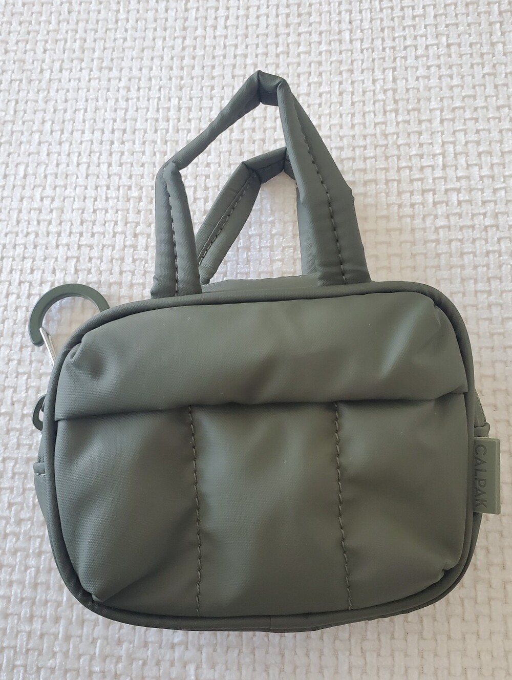 Calpak Mini Padded Tote in Olive Bag Chatm Keychain (Mini Bag)